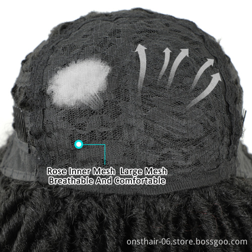Soft Short 613 Synthetic Wigs For Black Women 14"Inch High Temperature Fiber Dreadlock Ombre Burg Crochet Locs Braid Twist Wigs